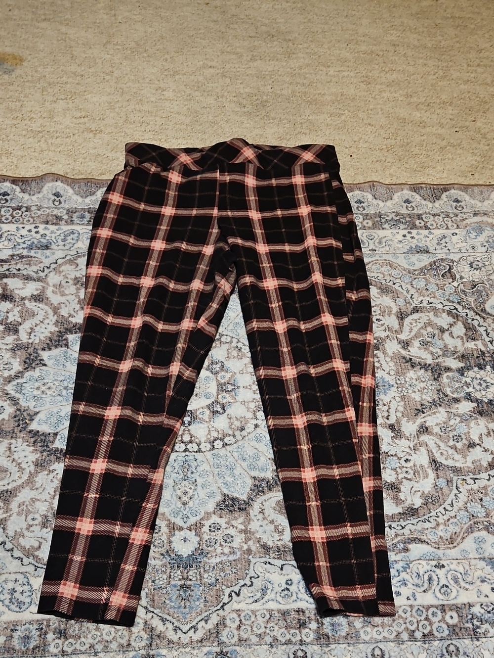 torrid Black and Pink Plaid Leggings